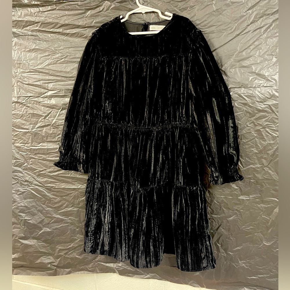 Zara Girls Black velvet Dress